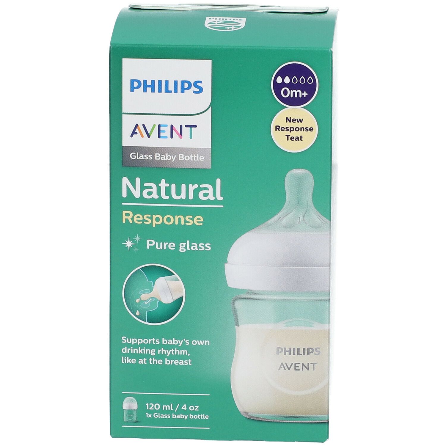 PHILIPS Avent Natural Response Babyflasche aus Glas 120 ml