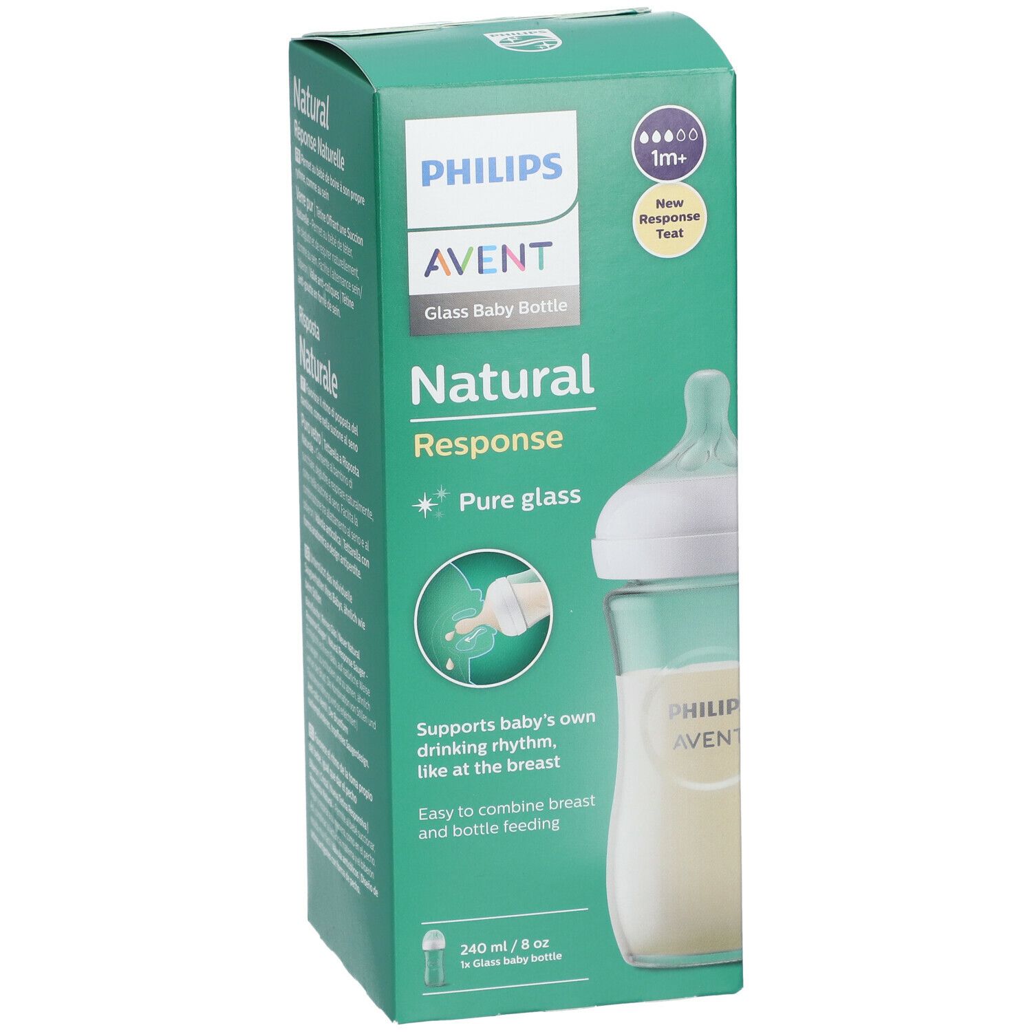 PHILIPS Avent Natural Response Babyflasche aus Glas 240 ml