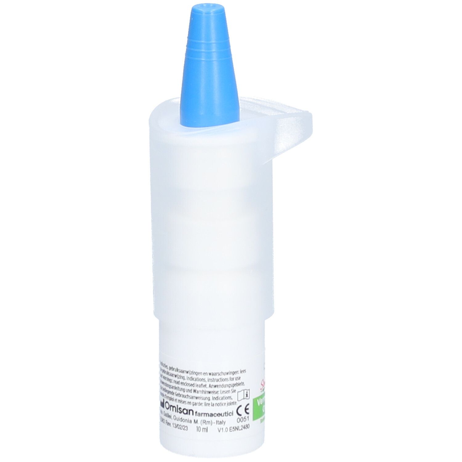 Witte fles met blauwe dop. Opschrift: Similasan, Vermoeide Ogen.