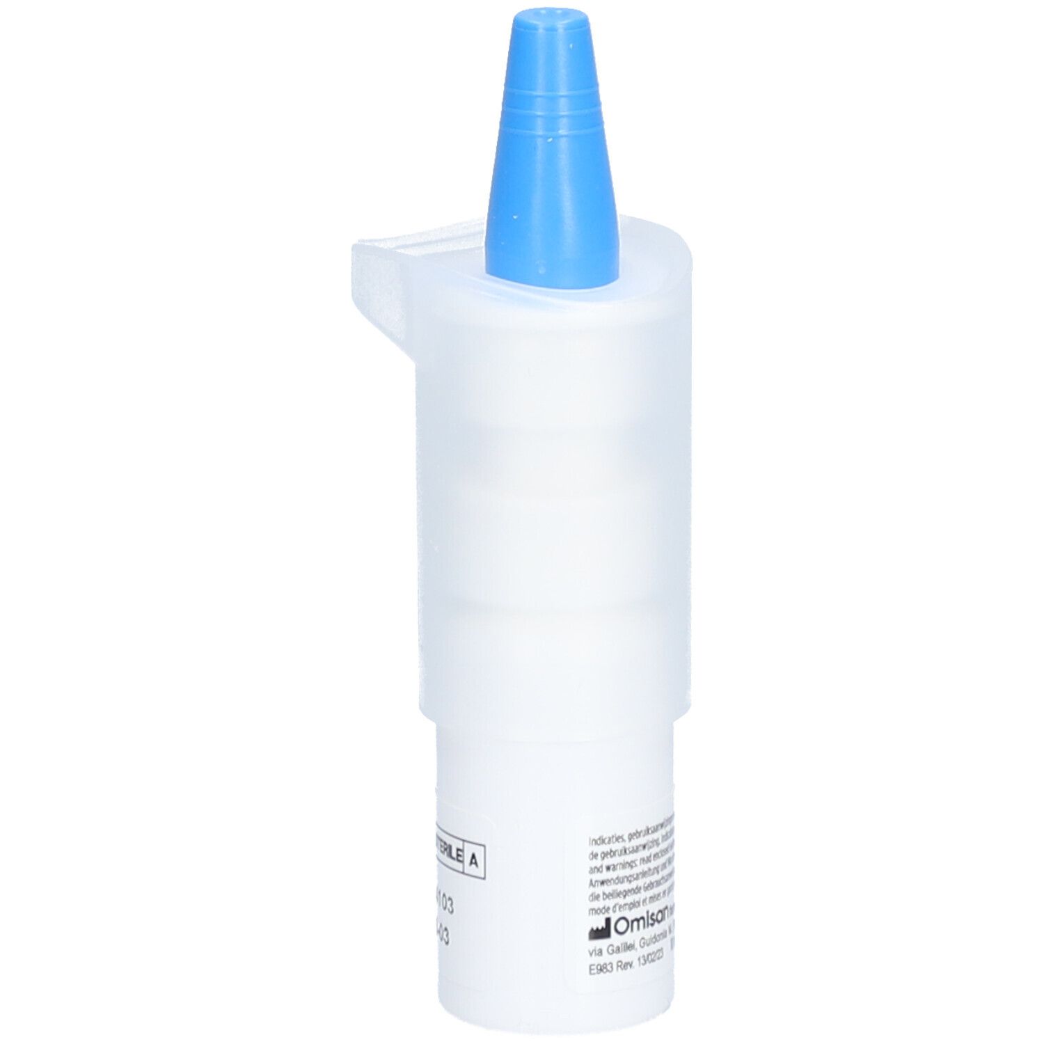 Witte fles met blauwe dop. Opschrift: Similasan, Vermoeide Ogen.
