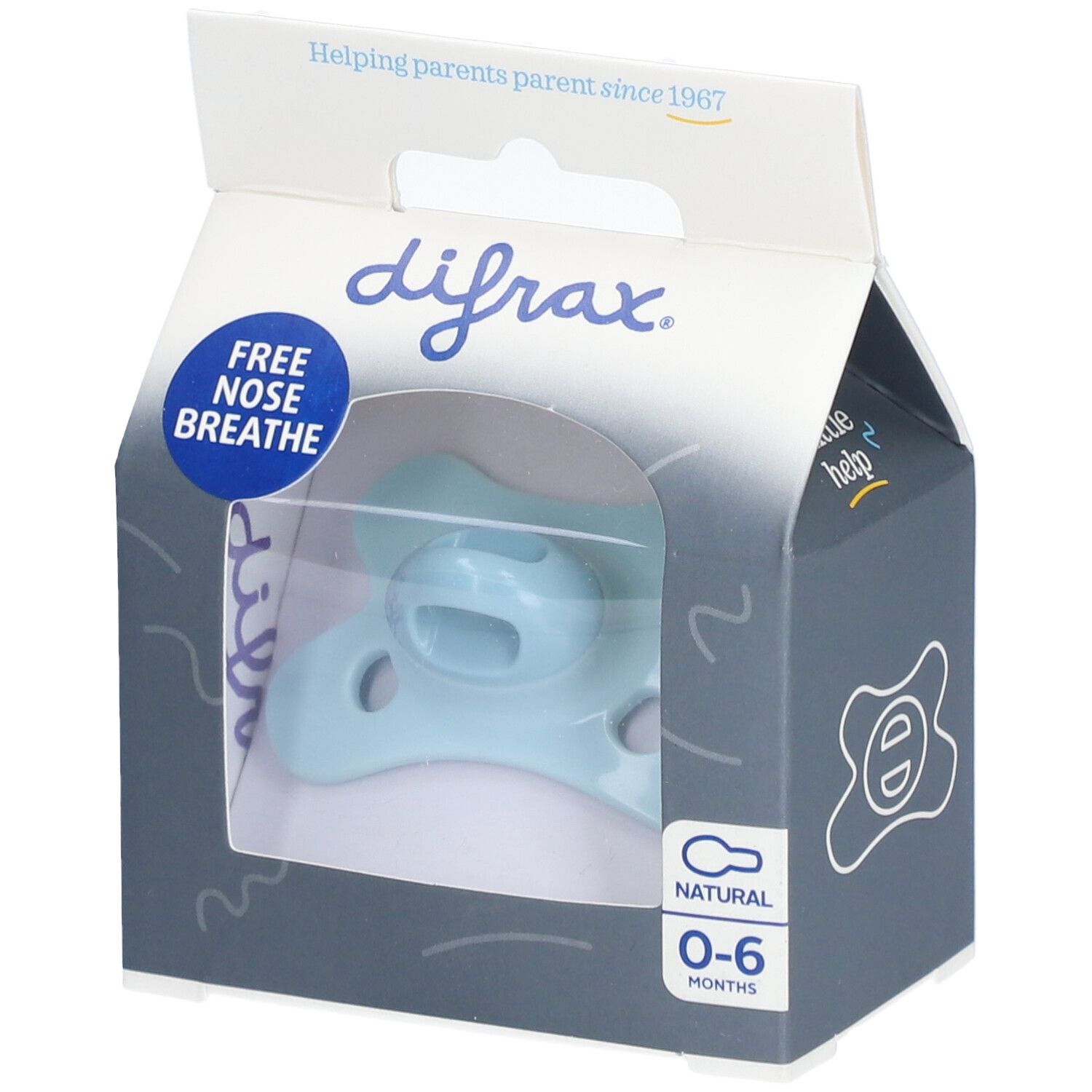 Difrax Tétine Édition Spéciale Natural Bleu Topaze 0-6 mois