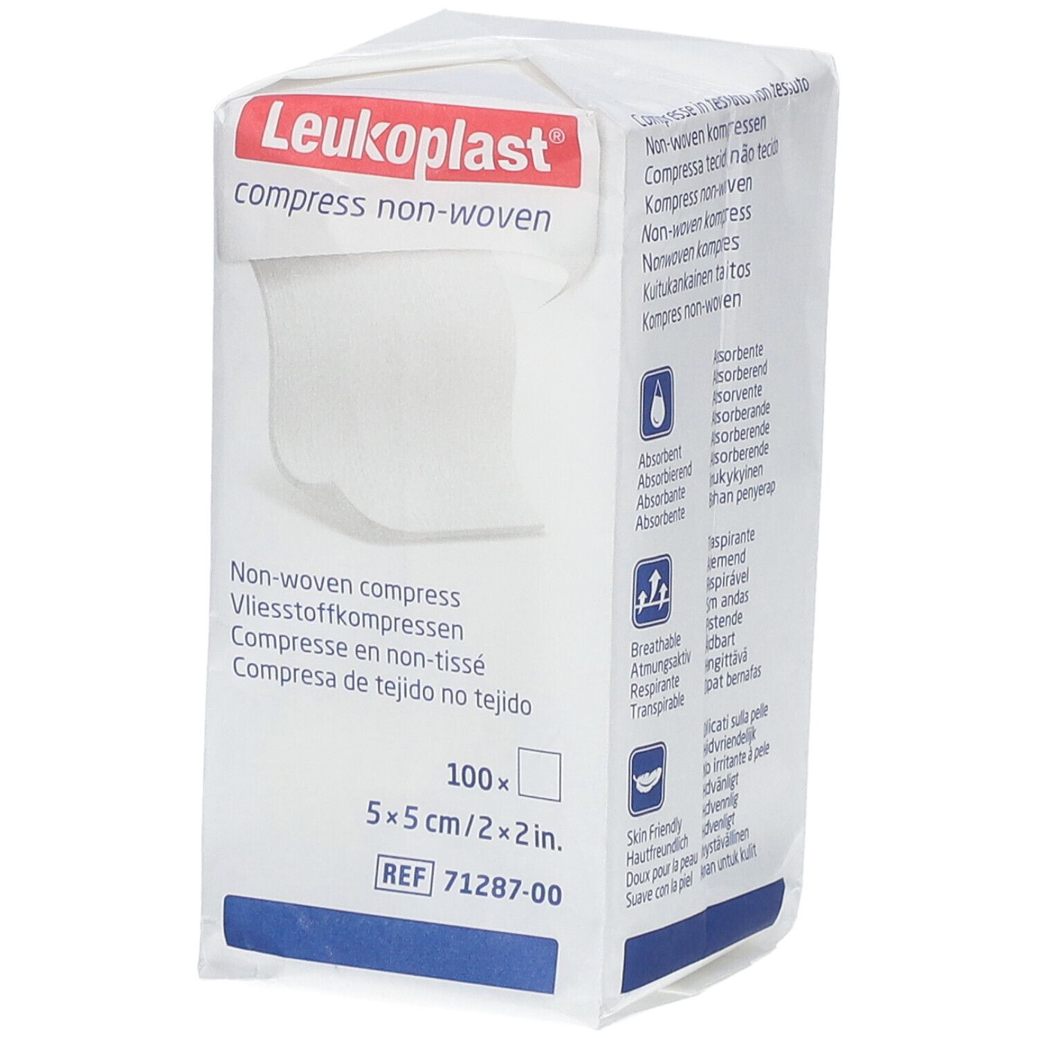 Leukoplast® compresse absorbante douce 5 x 5 cm non stérilisée