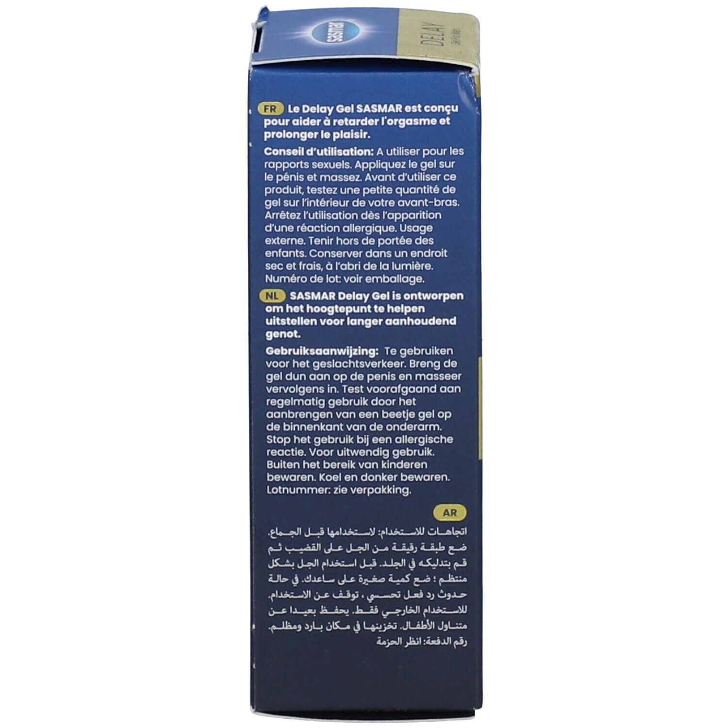 Rückseite der Produktverpackung mit mehrsprachigen Anwendungshinweisen. Enthält Informationen zur Verwendung.