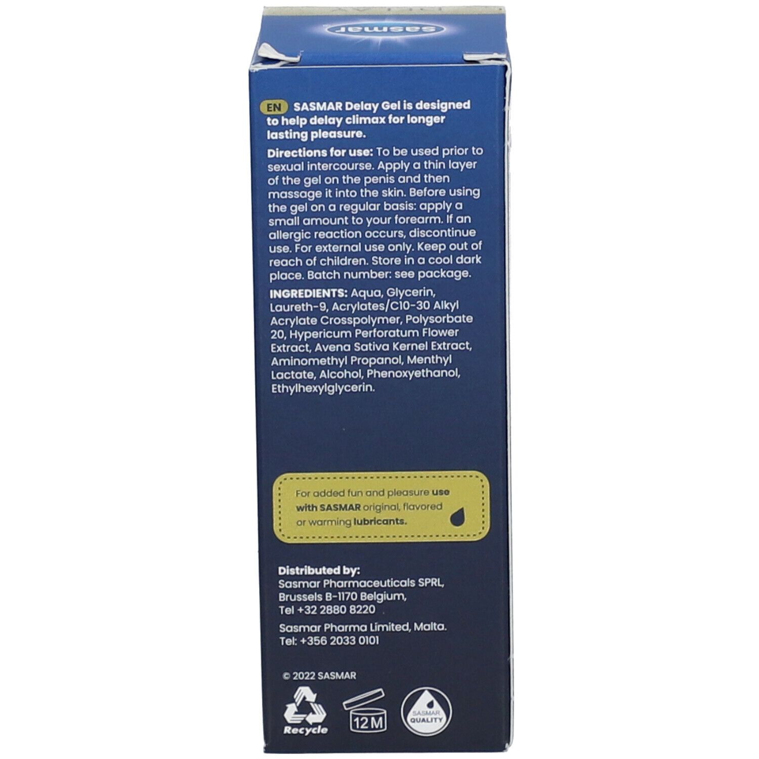Rückseite der Produktverpackung mit englischen Anwendungshinweisen und Inhaltsstoffen. Enthält Informationen zur Verwendung.