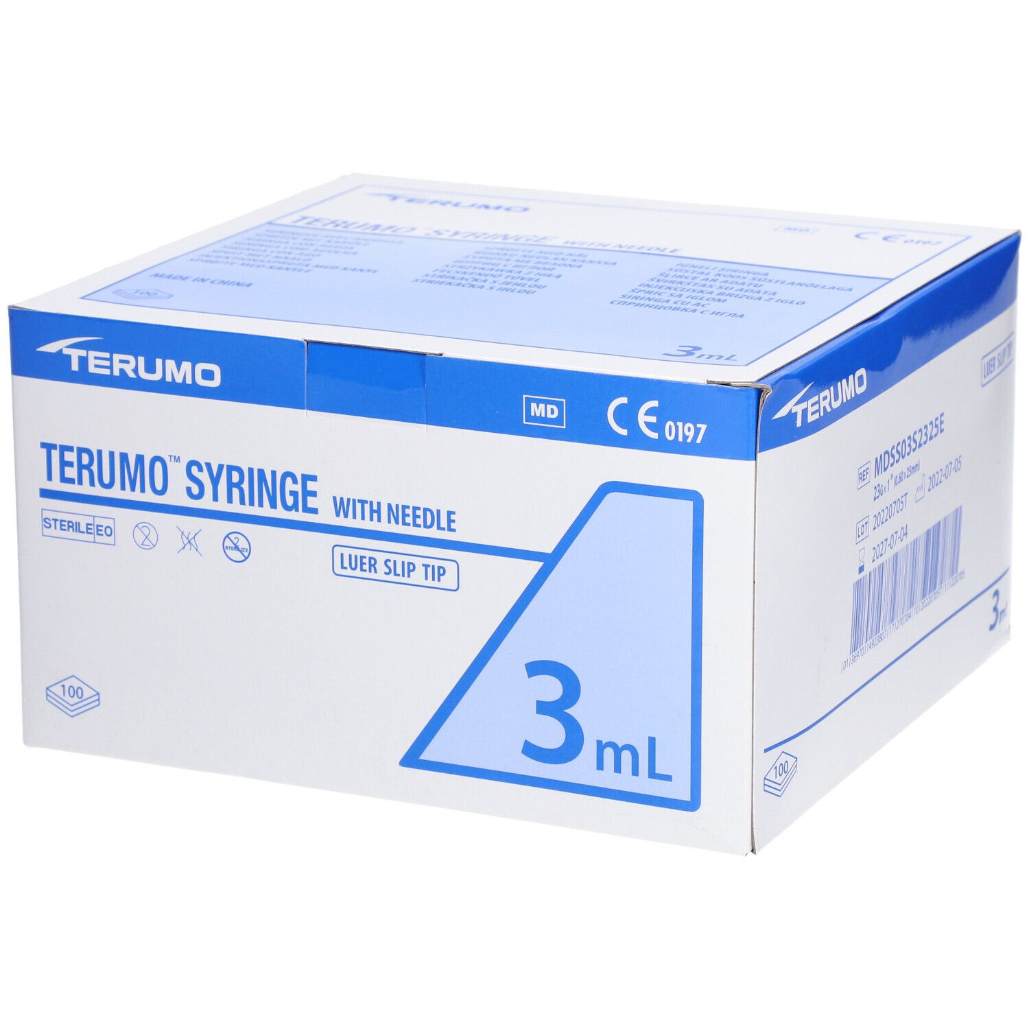 Terumo™ Seringue 3 ml avec Aiguille 23 g - 25 mm x 6 mm