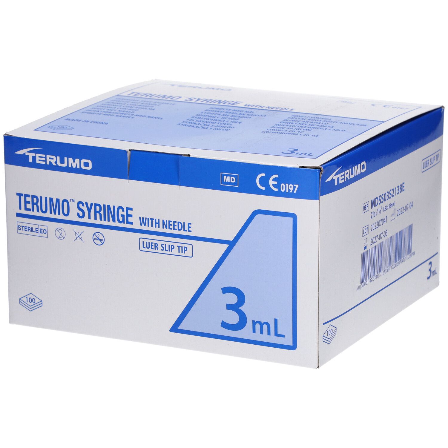 Terumo™ Seringue 3 ml avec Aiguille 21 g - 40 mm x 8 mm