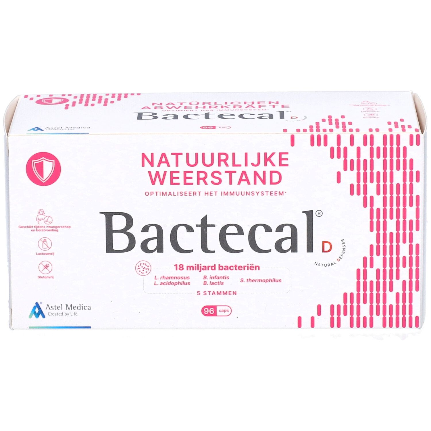 Bactecal D Packung mit 96 Beuteln für natürliche Abwehrkräfte und das Immunsystem.