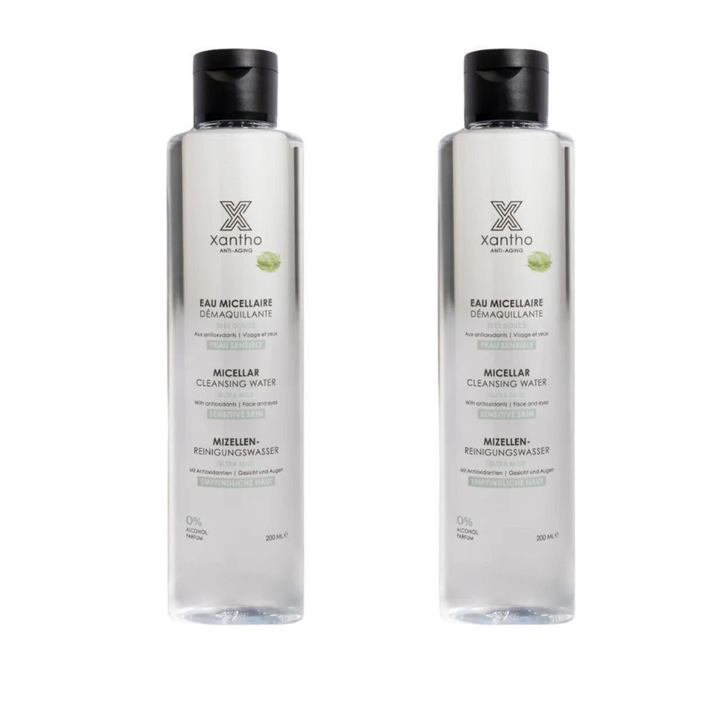 Zwei Flaschen Xantho Anti-Aging Eau Micellaire Démaquillante, 200ml.