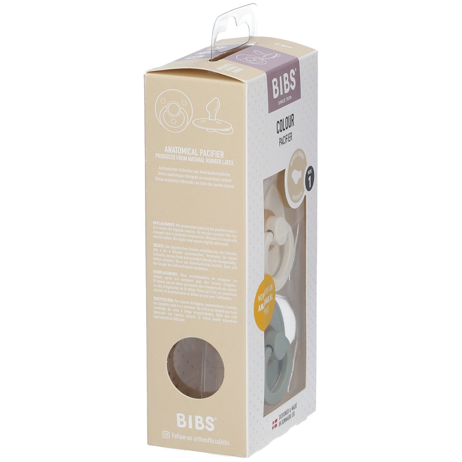 BIBS Anatomischer Beruhigungssauger Ivory/Weise 0-6 Monate