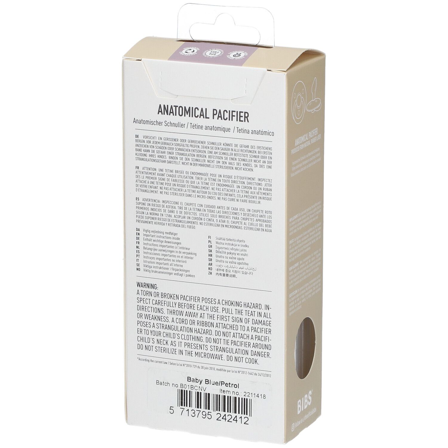 BIBS Anatomischer Sauger Petrol-Blau 6-16 Monate