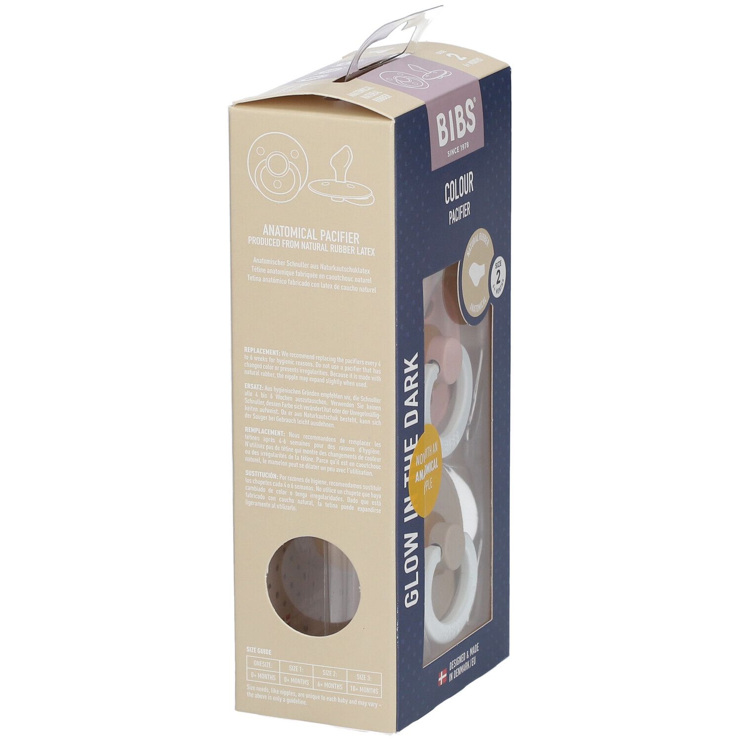 BIBS Anatomisch geformter Sauger Glow Vanille - Blush 6-18 Monate