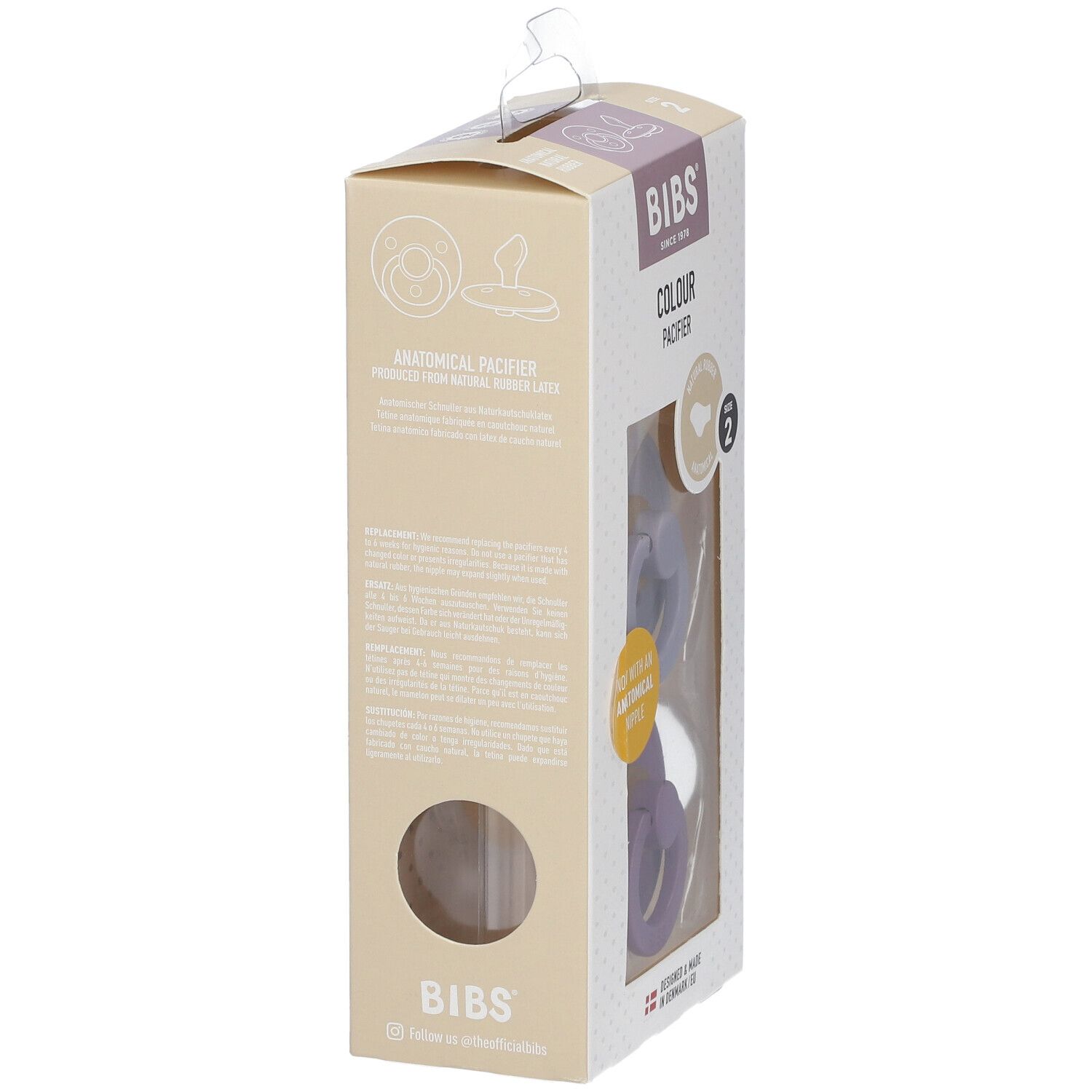 BIBS Anatomischer Schnuller Fossil-Malve 6-18 Monate