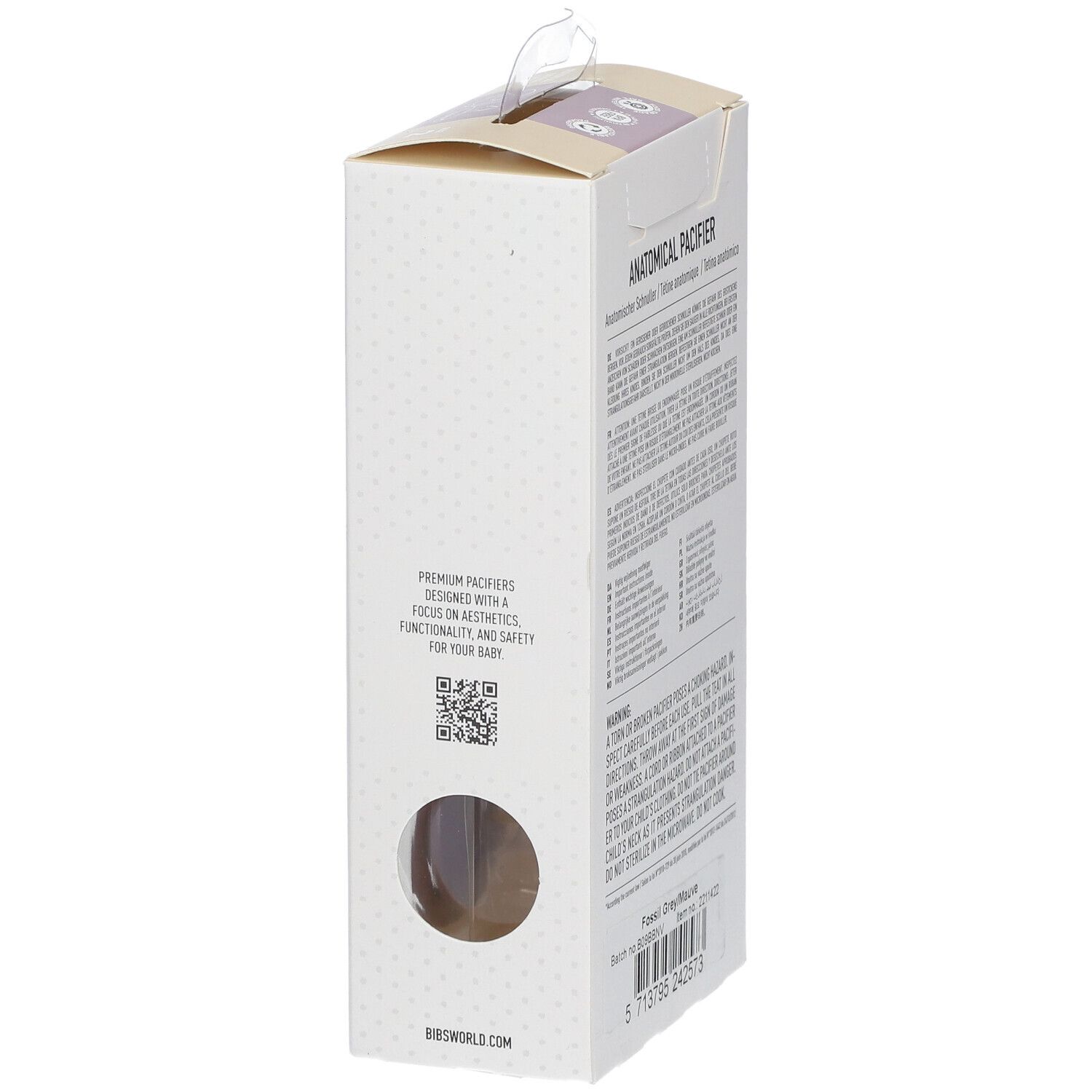 BIBS Anatomischer Schnuller Fossil-Malve 6-18 Monate