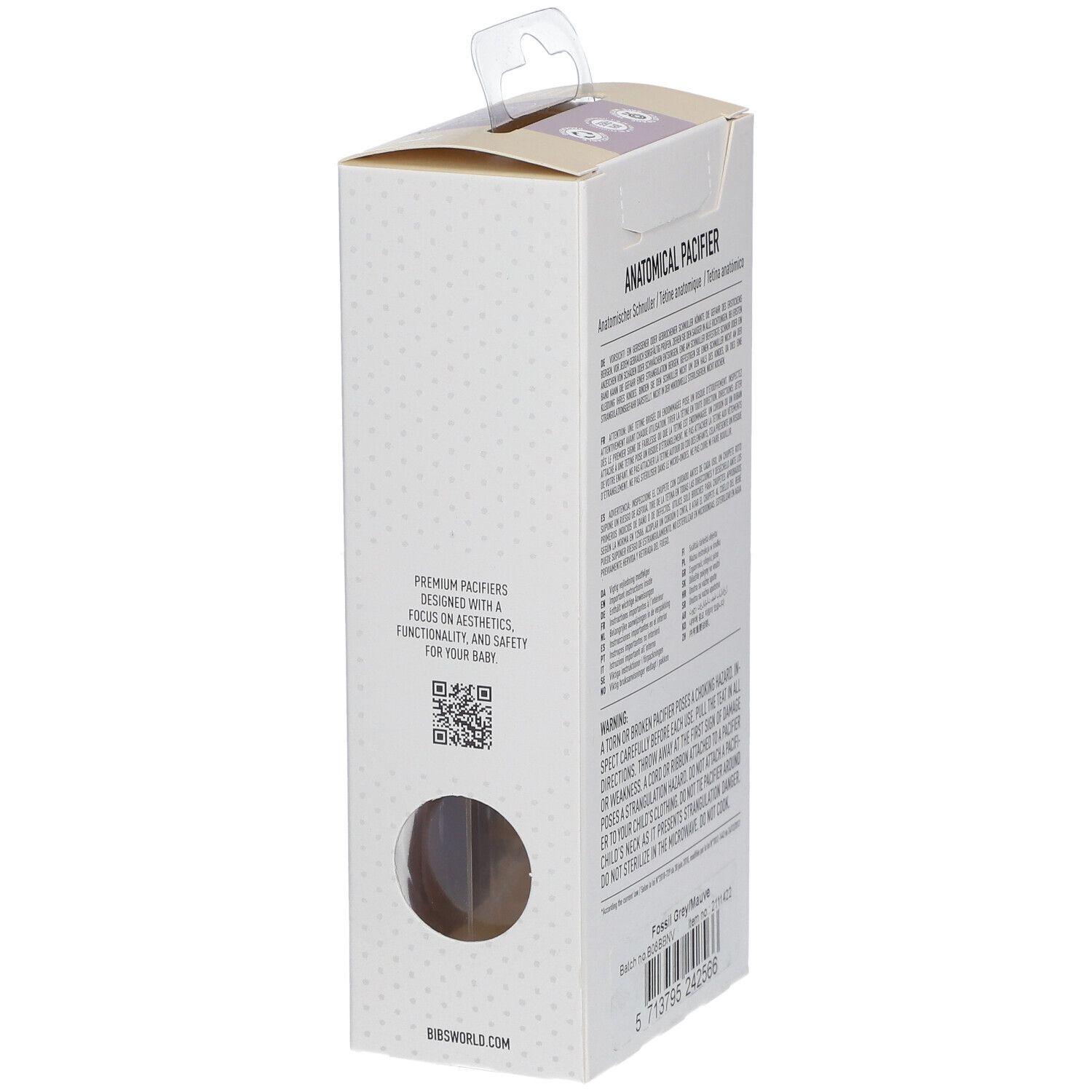 BIBS® BIBS COULEUR Fossil Sauger - Mauve 0-6 Monate Größe 1