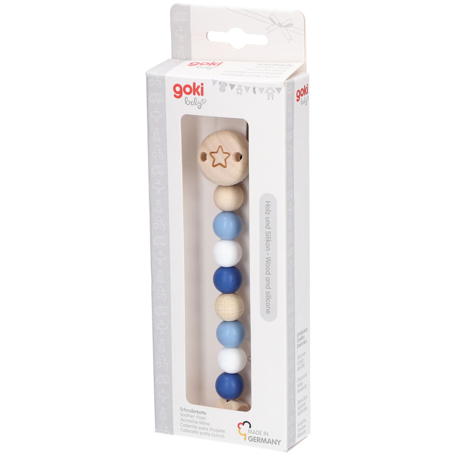 Goki Accroche-tétine étoile Bleue