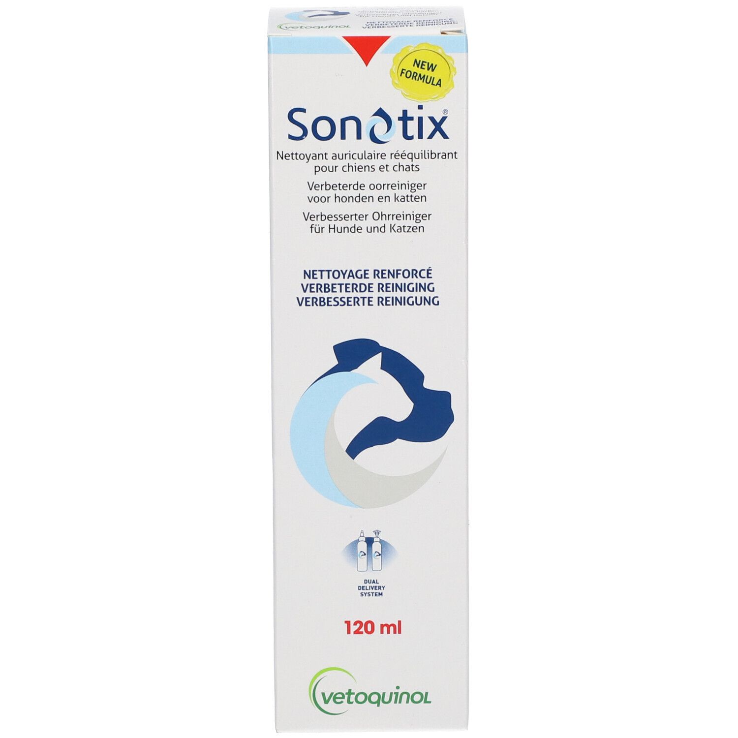 Sonotix Ohrenreiniger für Hunde und Katzen, 120 ml.