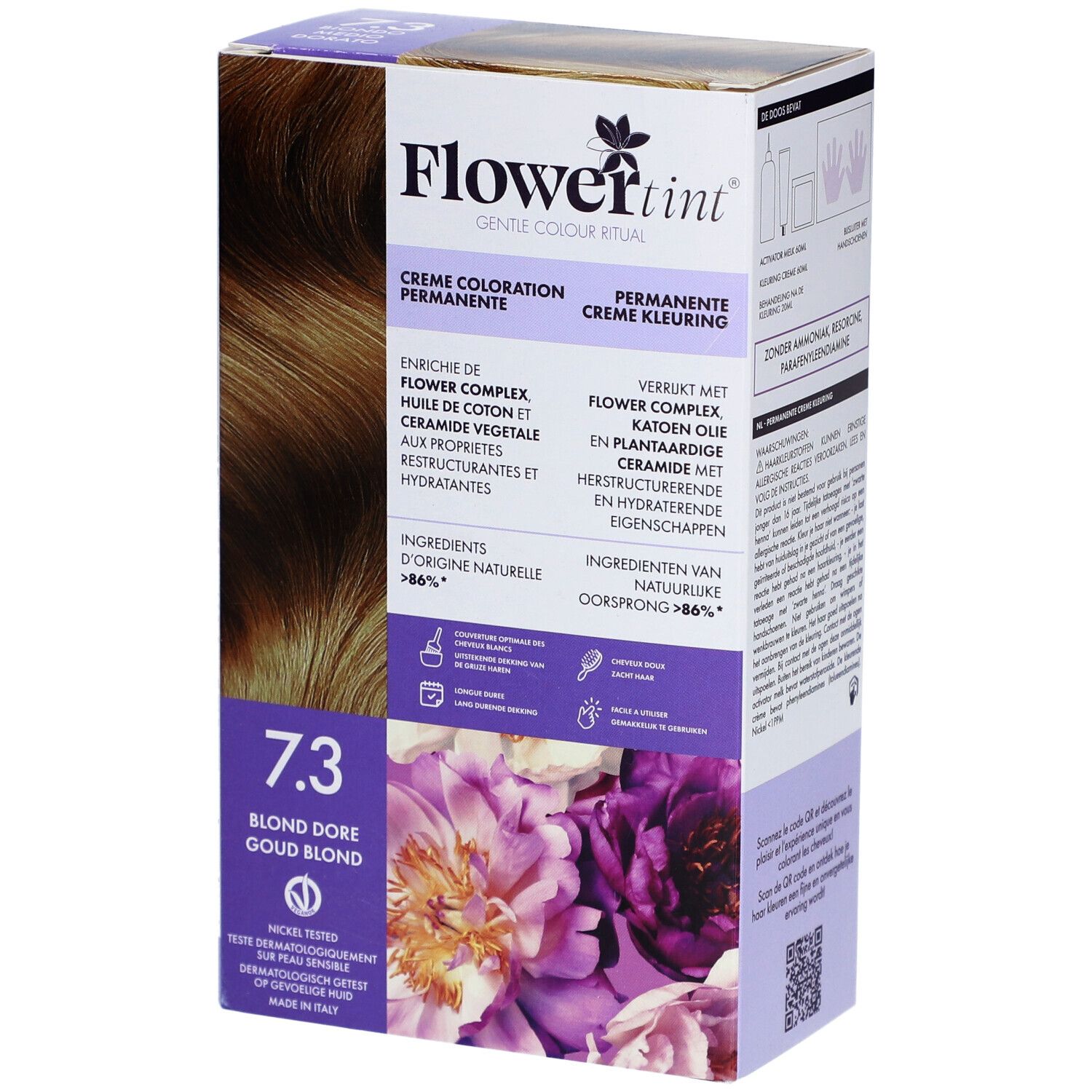 Flower Tint 7.3 Blond Doré - Crème Coloration Permanente