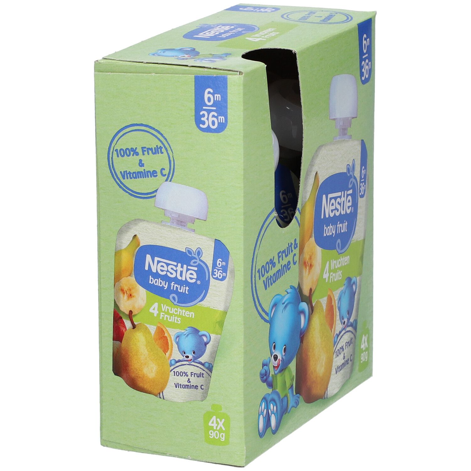 Nestle Baby Fruit 4 Vruchten 4x90 g Futter