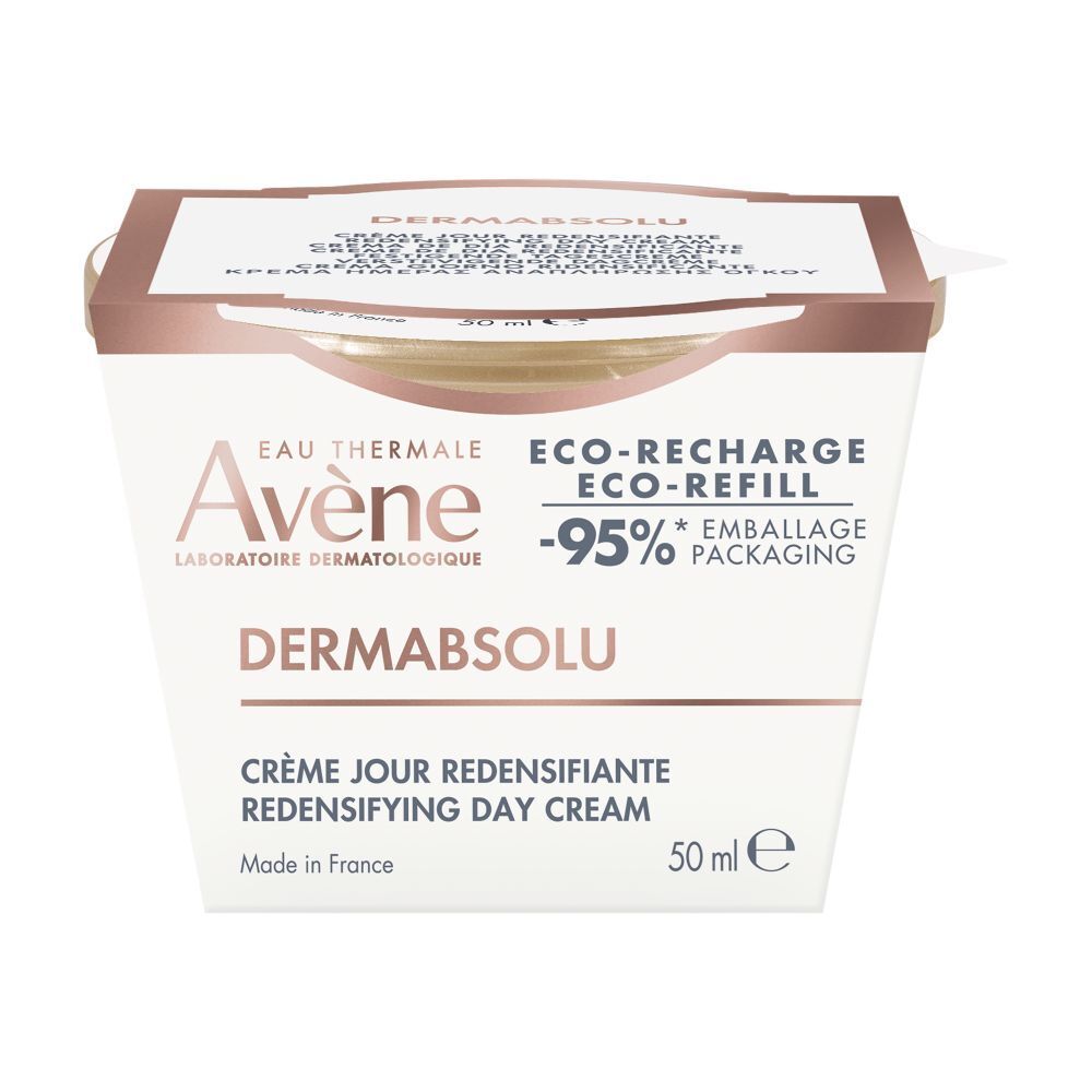 Crème verpakking. Avene, Dermabsolu, Crème Jour Redensifiante, 50 ml. Eco-navulling.