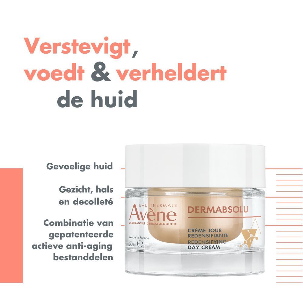 Crème verpakking. Avene, Dermabsolu, Crème Jour Redensifiante, 50 ml. Eco-navulling.
