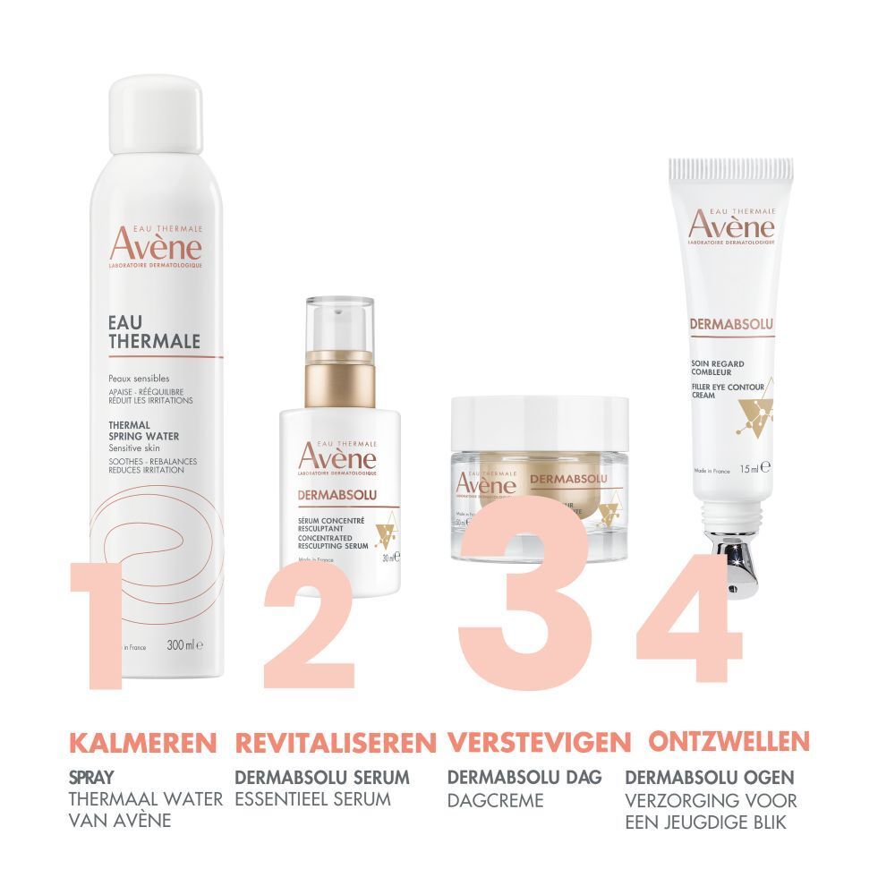Crème verpakking. Avene, Dermabsolu, Crème Jour Redensifiante, 50 ml. Eco-navulling.