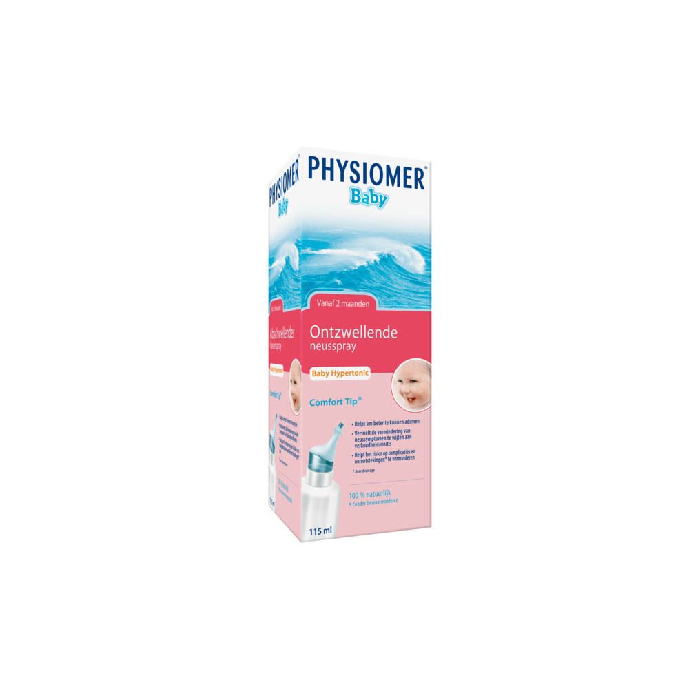 PHYSIOMER® Plus Baby Spray Nasal | Nez fortement bouché | 3-en-1 | 100 % eau de mer pure | À partir de 2 mois | rhume