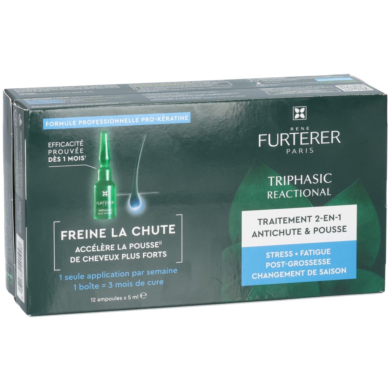 René Furterer Triphasic Reactional | behandeling tegen haaruitval Occasionele haarverlies 12×5 Ampoules