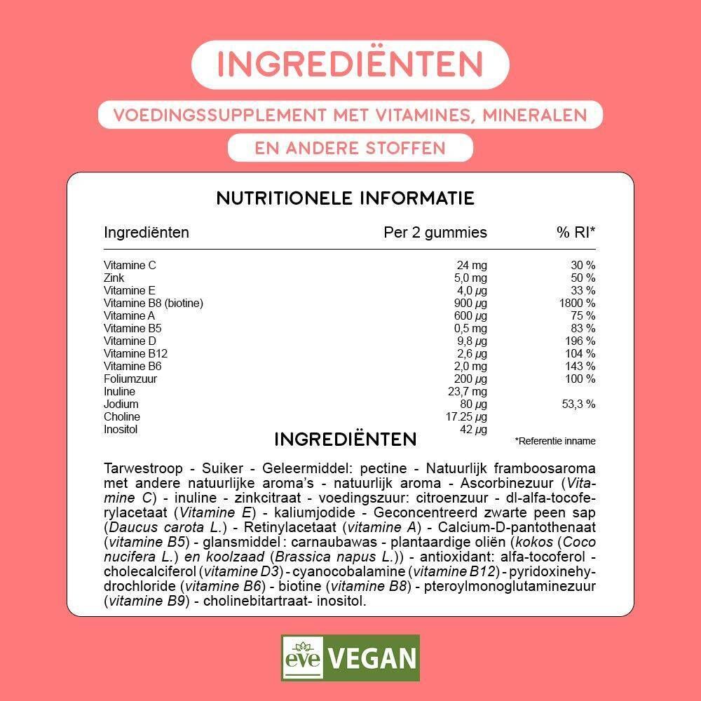 Grafiek met symbolen. Geproduceerd in Frankrijk, glutenvrij, vegan, zonder kunstmatige kleurstoffen.