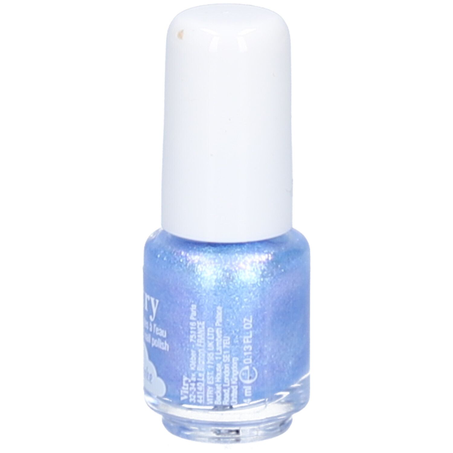 Vitry Nagellack auf Wasserbasis, Farbe Cup Cake. Seitenansicht mit Etikett.