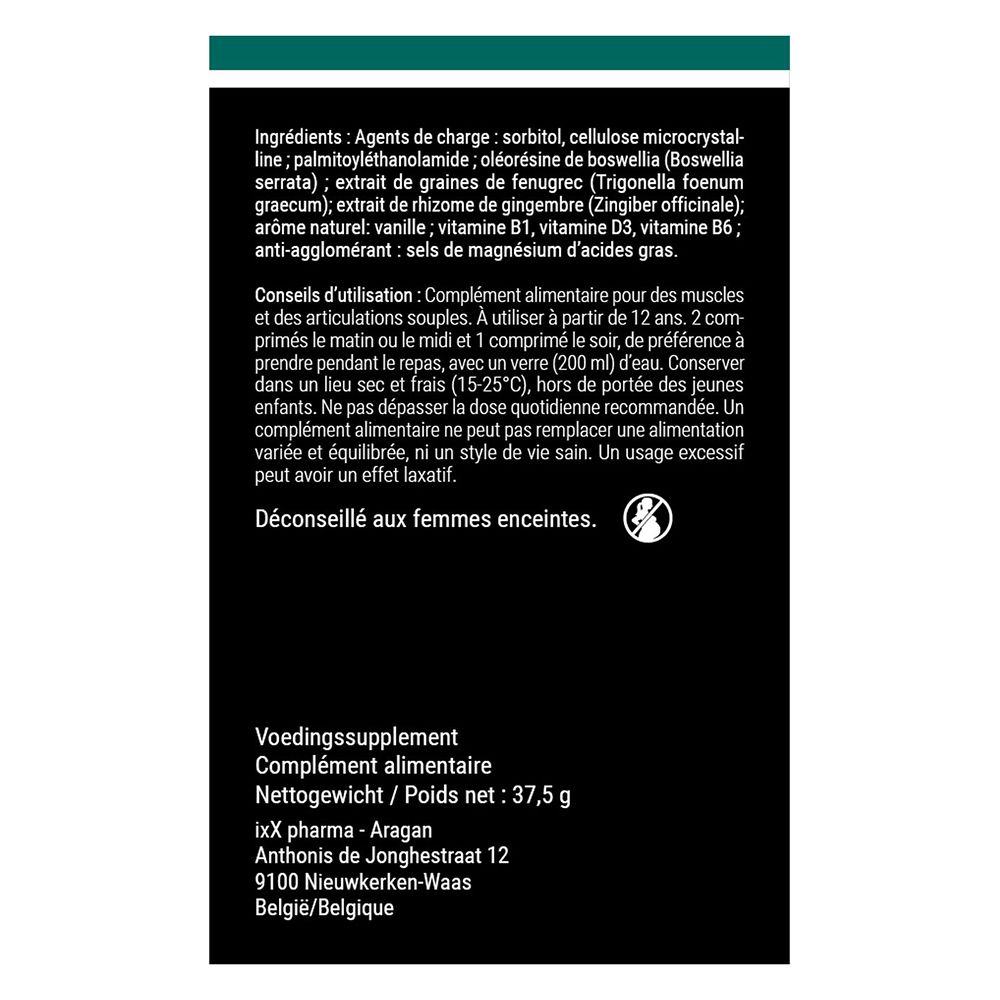 Emballage du produit : boîte. Inscription PEA-ixX Plus, 30 comprimés. Ingrédients et nom de la marque.