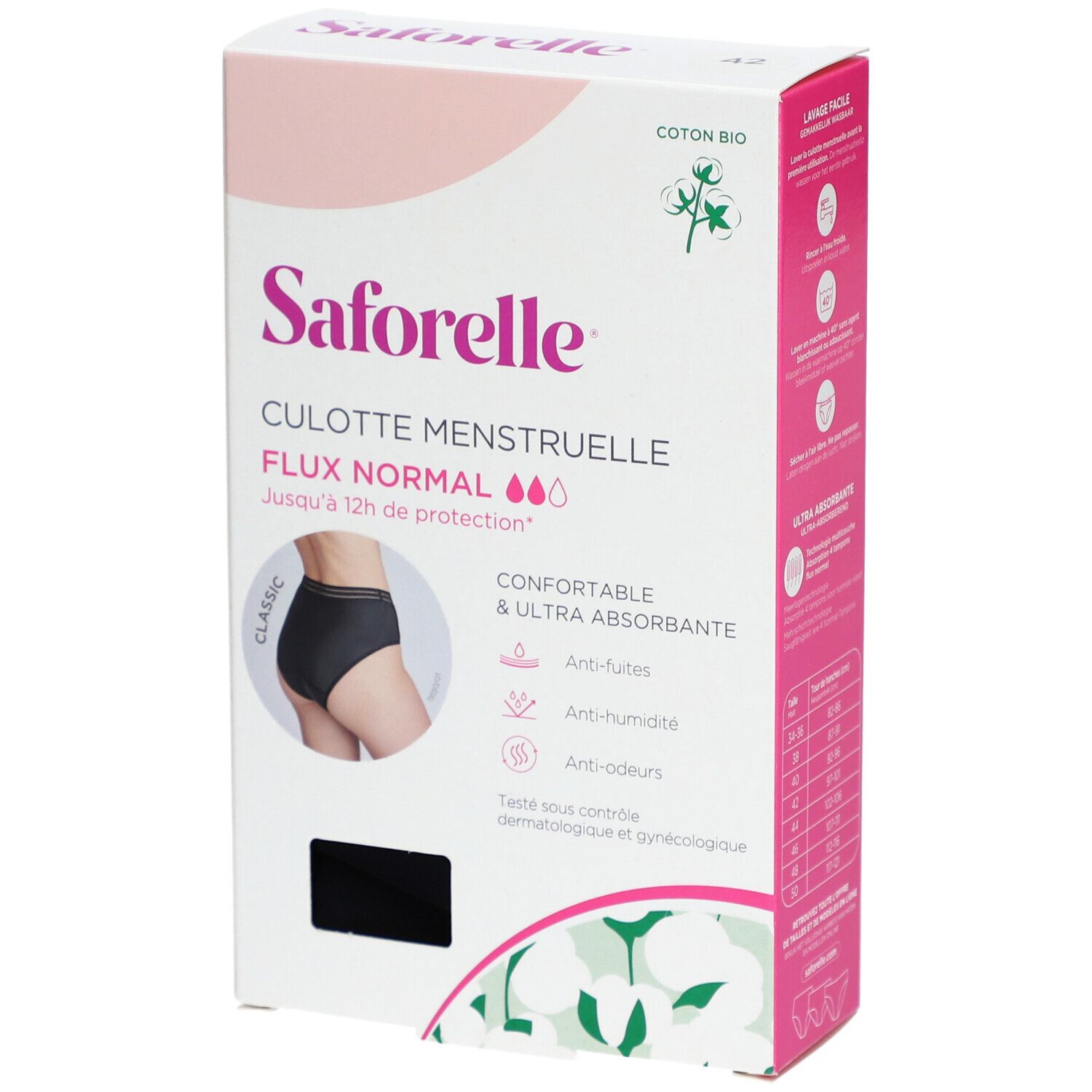 Saforelle Culotte pour les Règles Flux Normal Taille 42