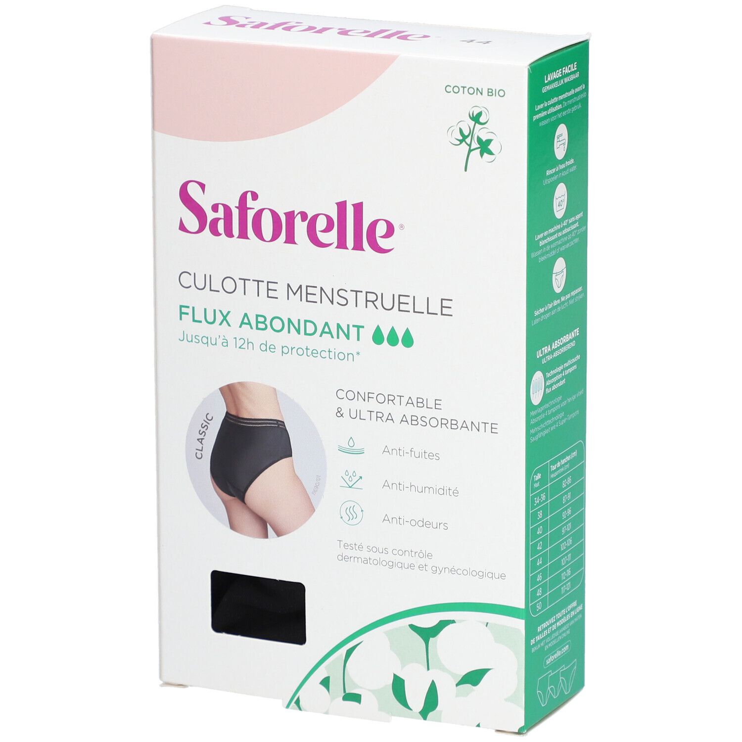 Saforelle Culotte Menstruelle Flux Abondant Taille 44