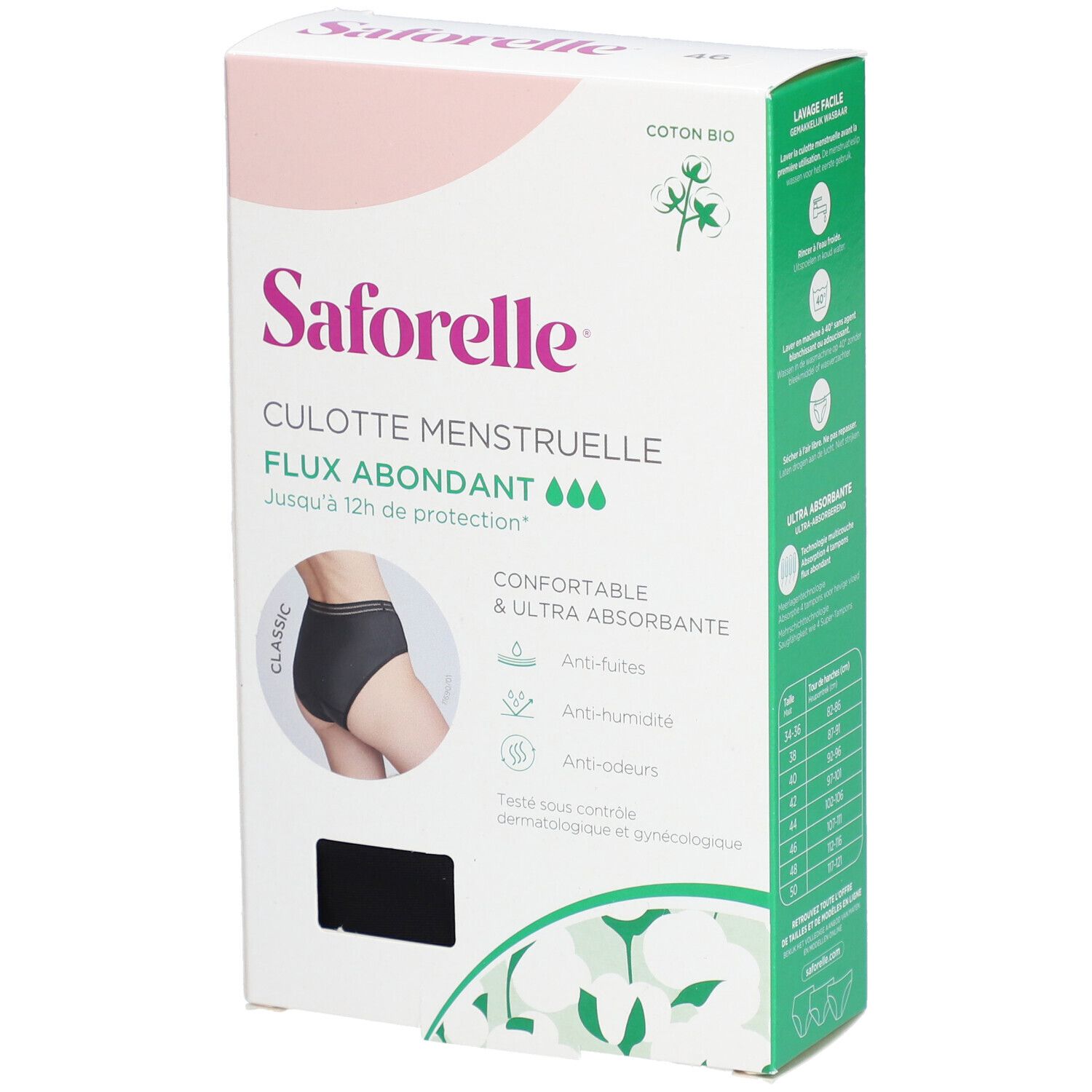 Saforelle Culotte Menstruelle Flux Abondant Taille 46