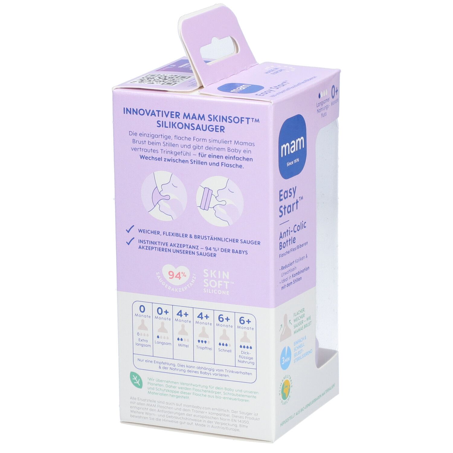 MAM Easy Start Anti-Colic Zuigfles Lila 160ml 1 St Flaschen