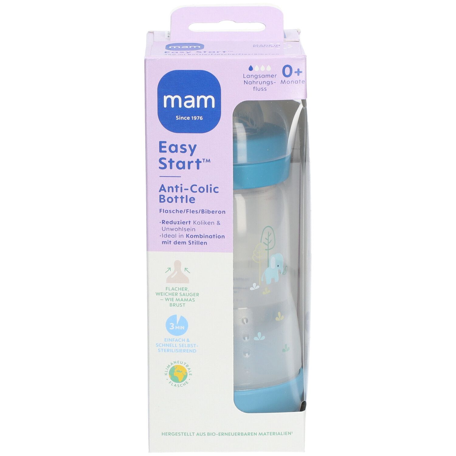 MAM Easy Start™ Anti-Kolik Flasche Blau 260 ml - 0 Monate und älter