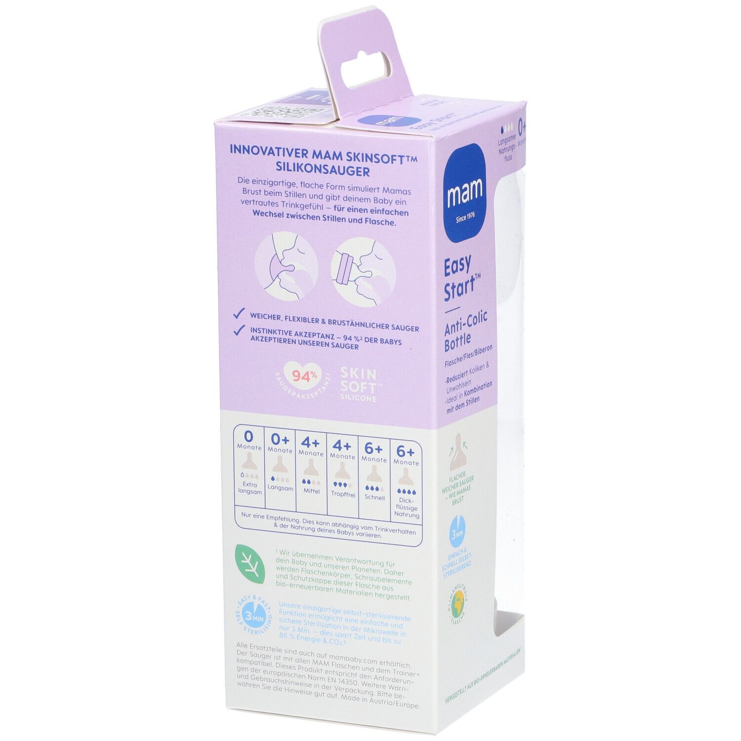 MAM Easy Start Anti-Colic Zuigfles Uni 260ml 1 St Babyflasche