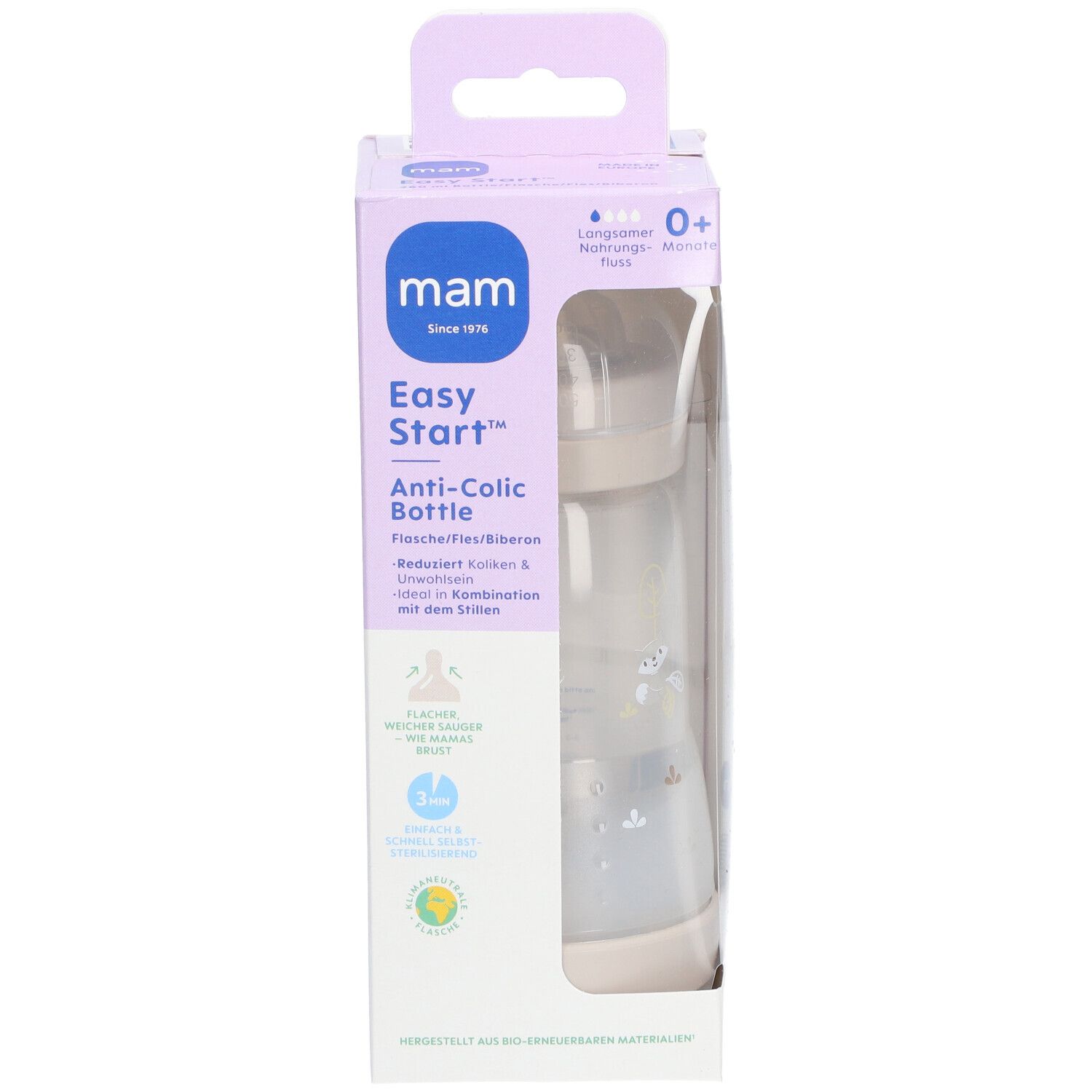 MAM Babyflasche Easy Start Anti-Colic 260 ml, Beige