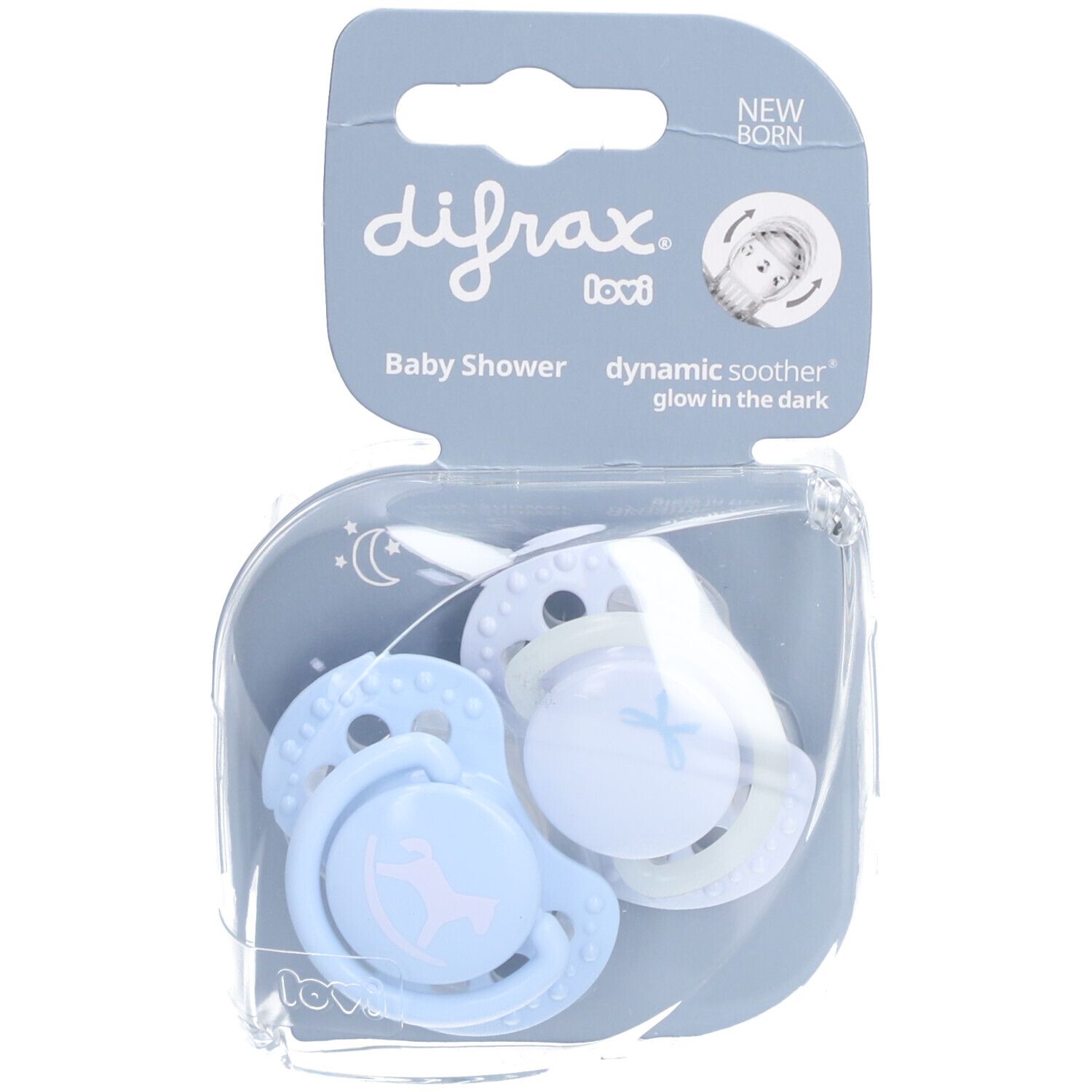 Difrax Tétine Dynamic Baby shower Bleu 0-2m