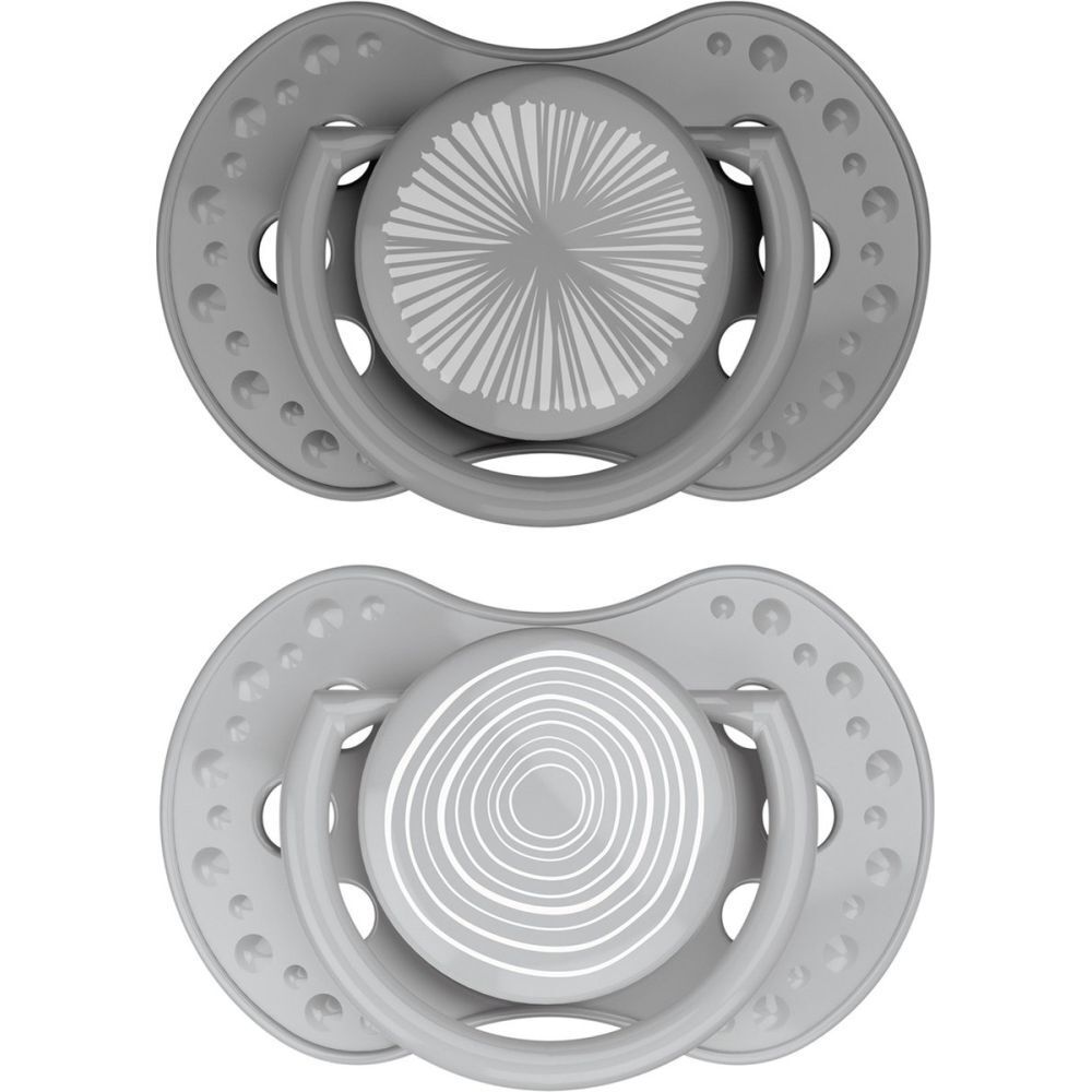 Difrax Fopspeen Dynamic Harmony L.Grey - D.Grey 18m+ 2 St Sauger