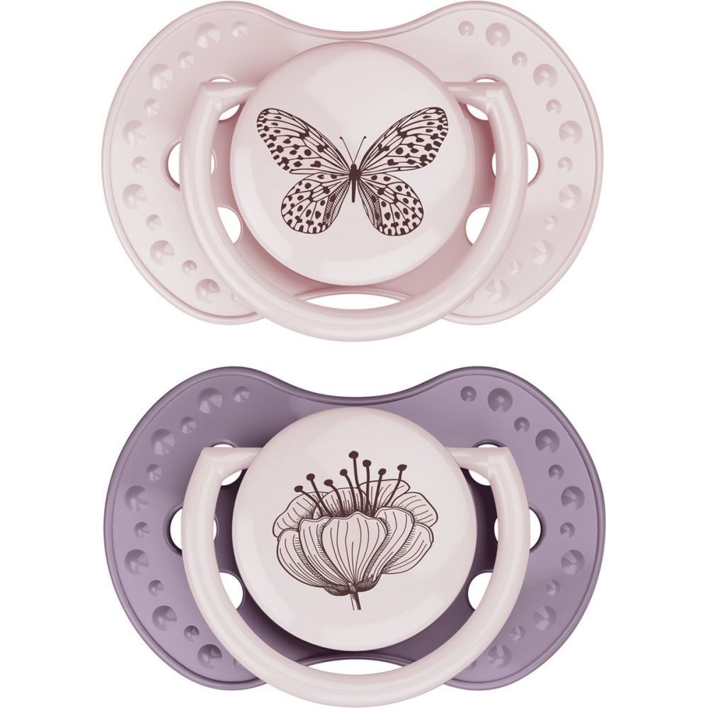 Difrax Tétine Dynamic Botanic Rose - Violet 18 mois et +