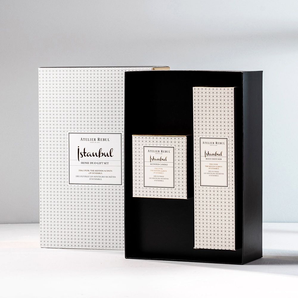 Atelier Rebul Istanbul Home Gift Set mit Duftkerze und Diffusor.