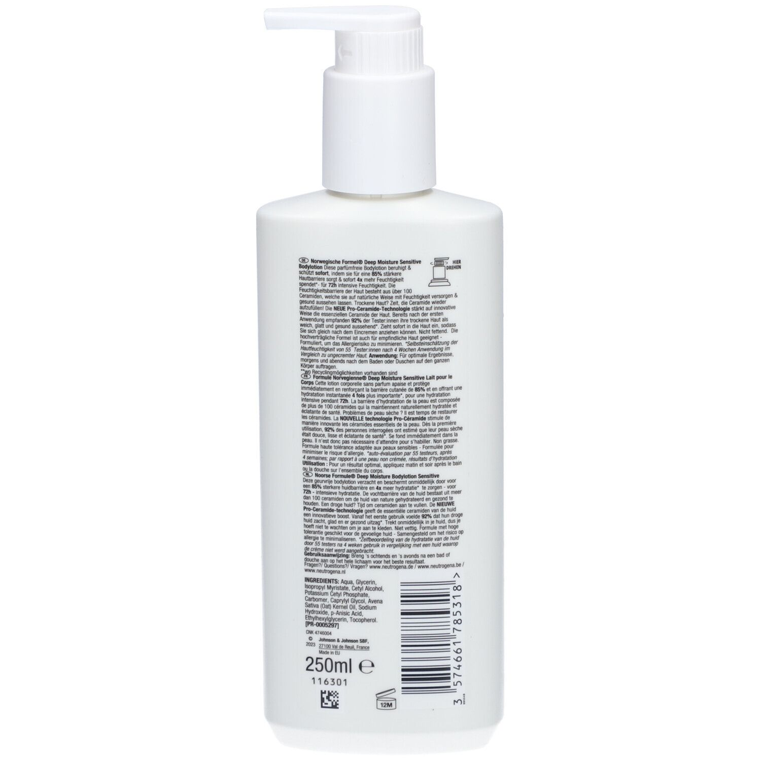 Neutrogena Deep Moisture Bodylotion Sensitive 250 ml