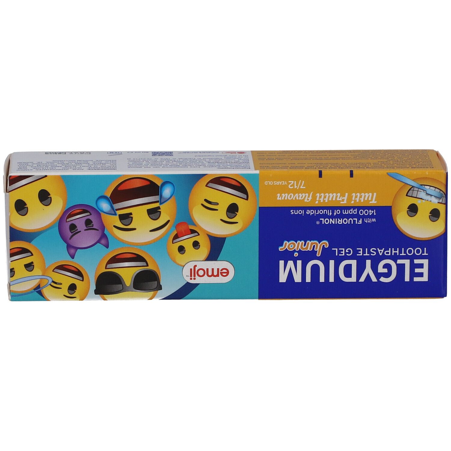 Elgydium Zahngel Junior 7 bis 12 Jahre Emoji Aroma Tutti Frutti 50 ml