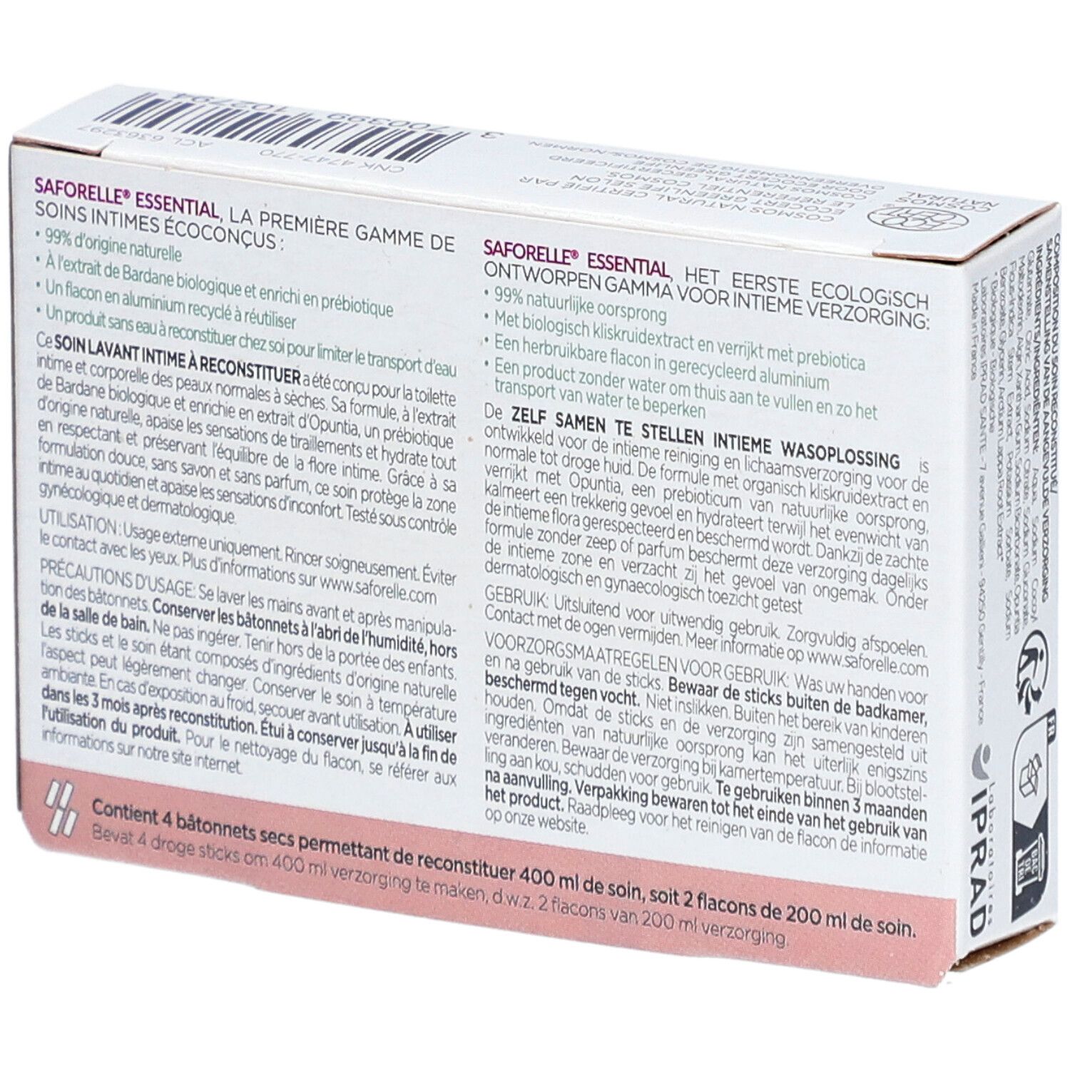 Saforelle Hydratisierende Intimwaschpflege Kit zum Auffüllen Nachfüllpackung 4 Stäbchen