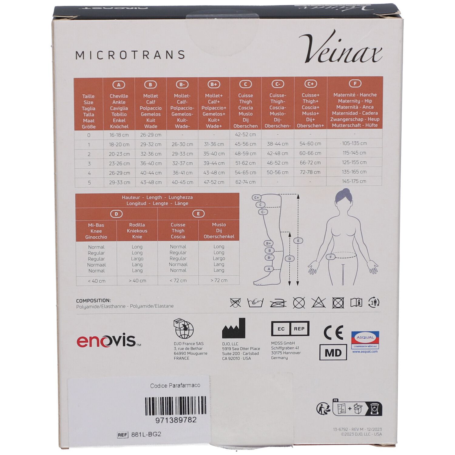 Enovis Veinax Microtrans Kompressionskniestrümpfe