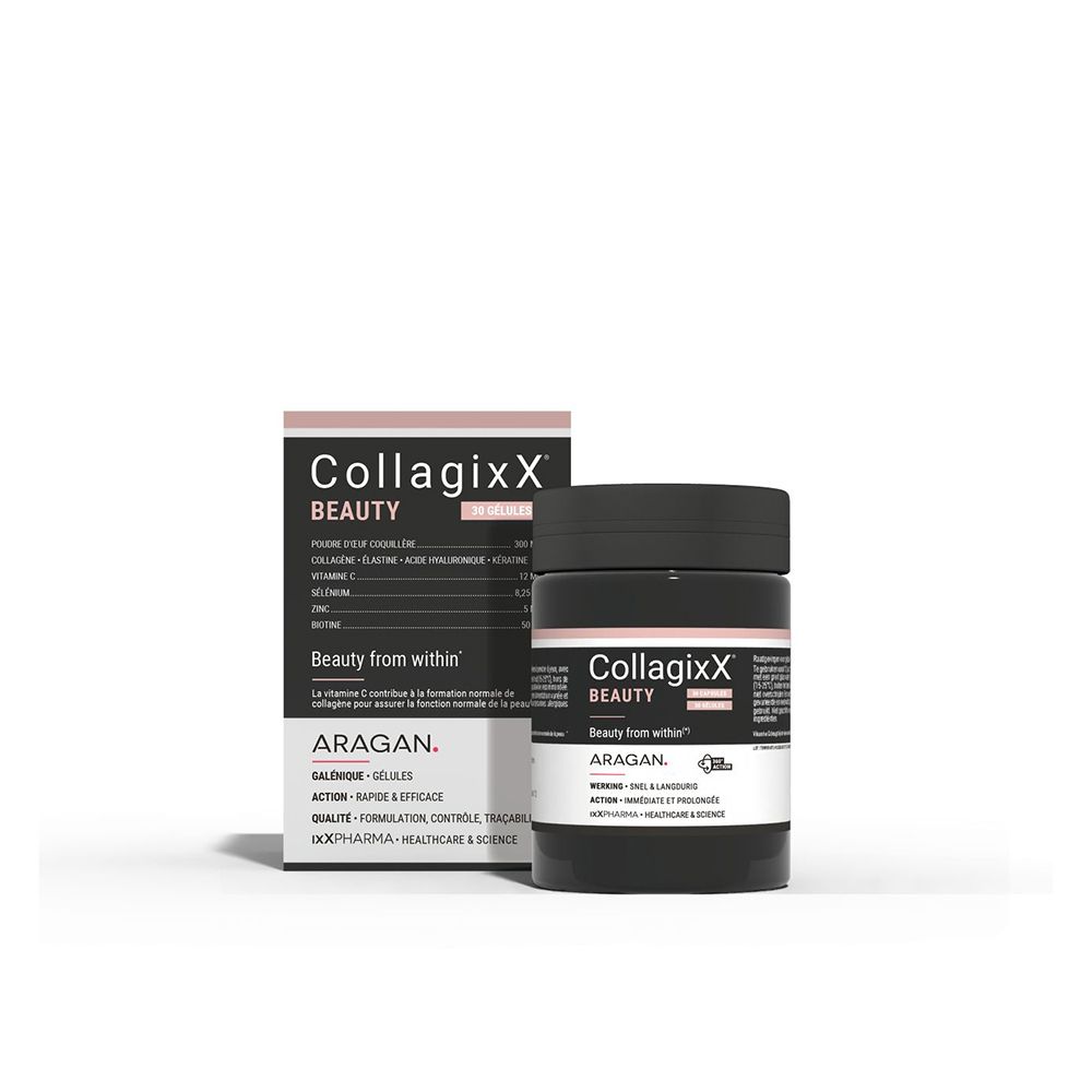 Complément alimentaire CollagixX BEAUTY. Contient 30 gélules. Ingrédients et valeurs nutritionnelles.
