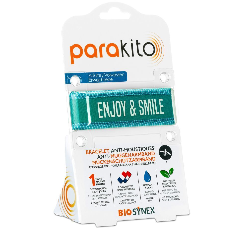 ParaKito Bracelet Anti-Moustiques Adulte Enjoy & Smile Bleu