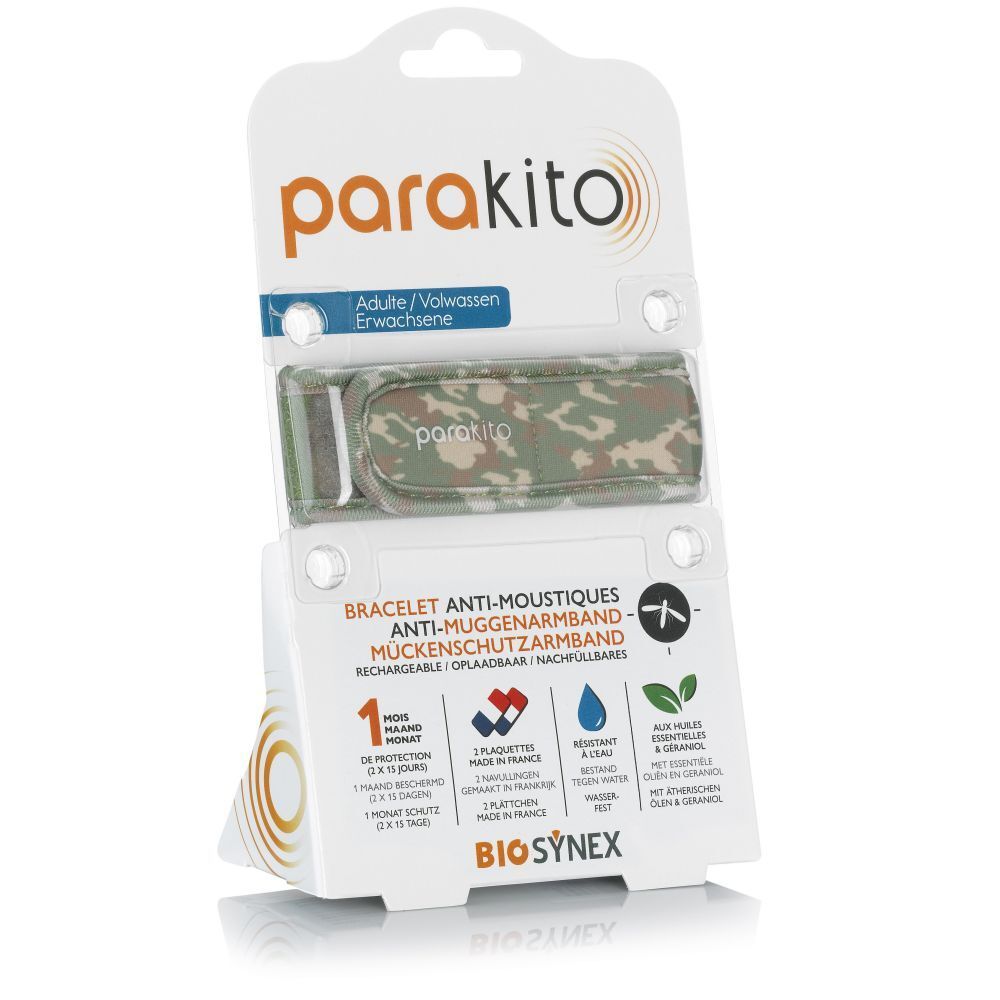 Parakito Anti-Muggenarmband Oplaadbaar Volwassenen Graphic Camouflage 1 Armband