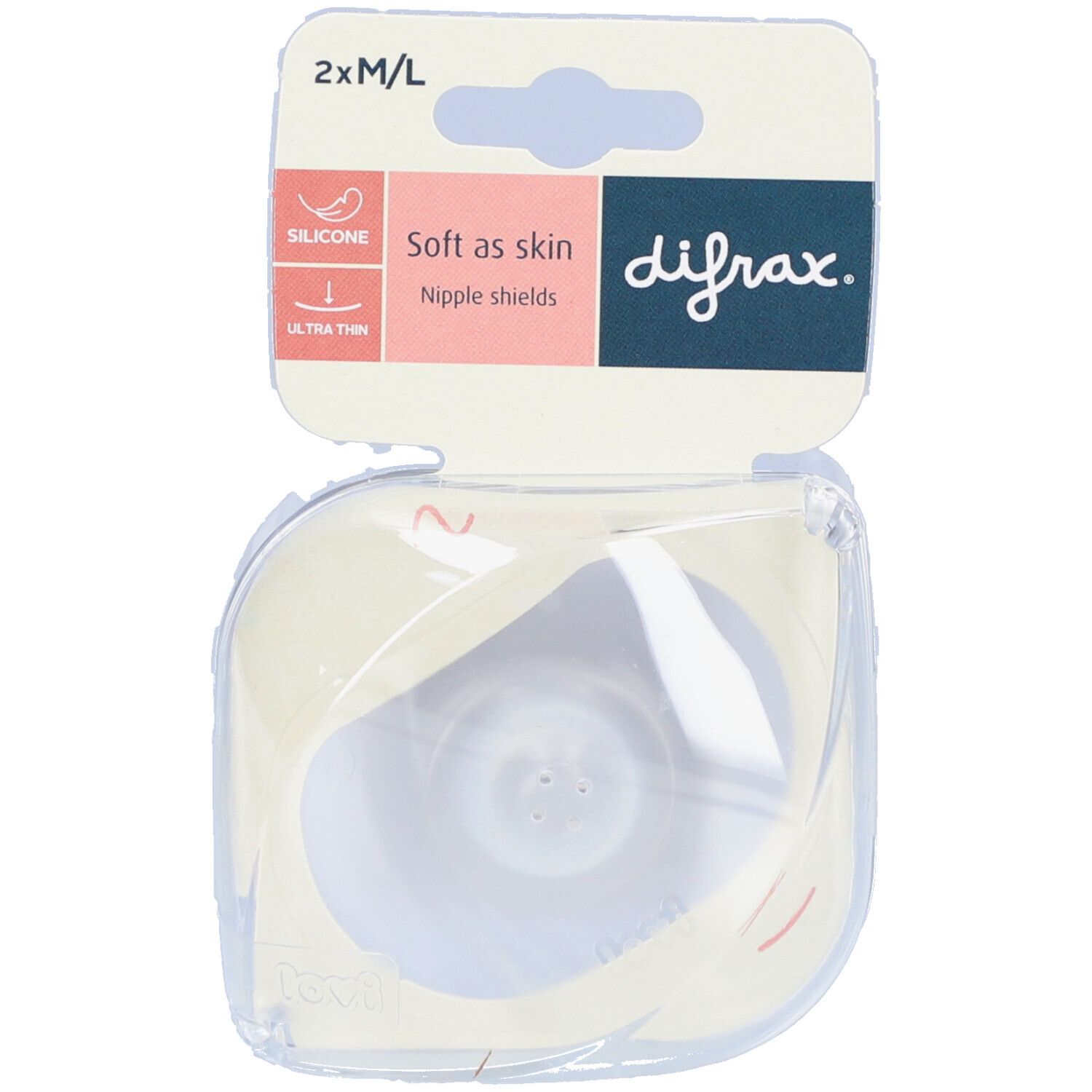 Difrax Tepelhoedje M/L, 2St 2 St Brusthütchen, -hauben, -schalen