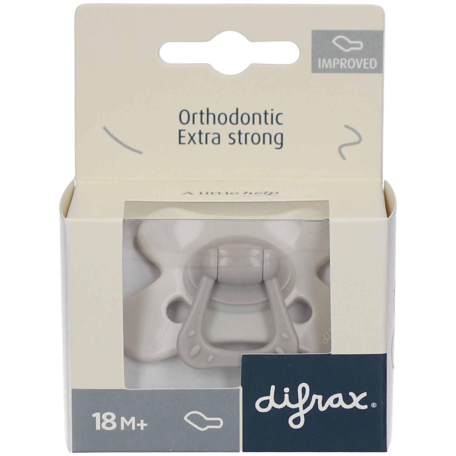 Difrax Fopspeen Dental 18+M Grey Agate 1 St Schnuller